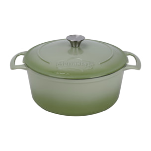 Cocotte ronde 7L en fonte émaillée verte COLETTE