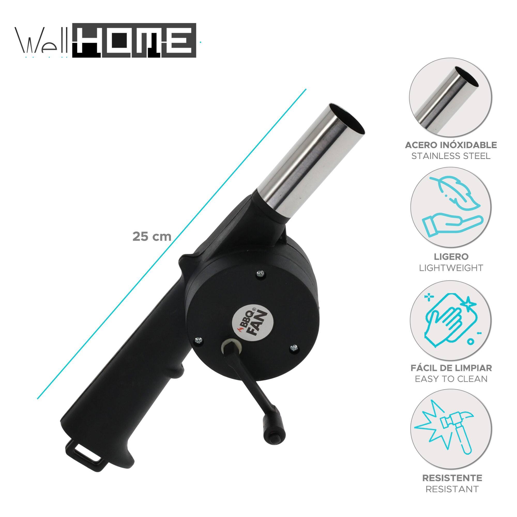 Well home ventilador bbq en color negro