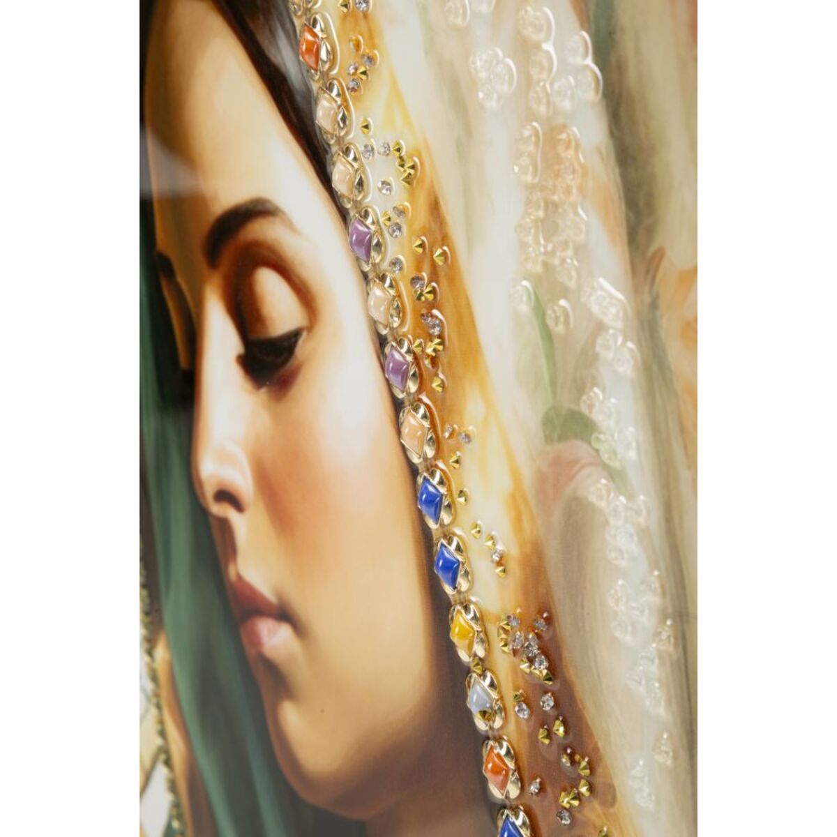 DIPINTO SU TELA LACCATO MADONNA -A- C/CORNICE CM 72X4X102