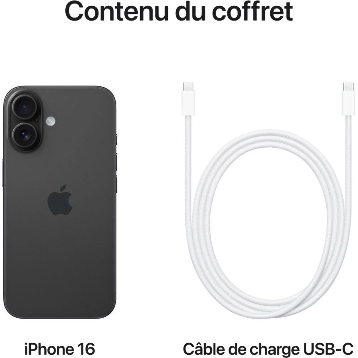 Smartphone APPLE iPhone 16 Noir 256Go