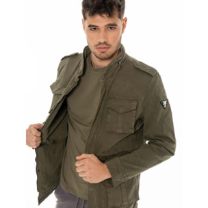 Chaqueta de hombre Leone Old Wash de corte militar