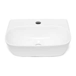 Lave-mains suspendu 43 x 30 cm - blanc - avec trou de robinetterie - sans trop-plein - Brevis SAT