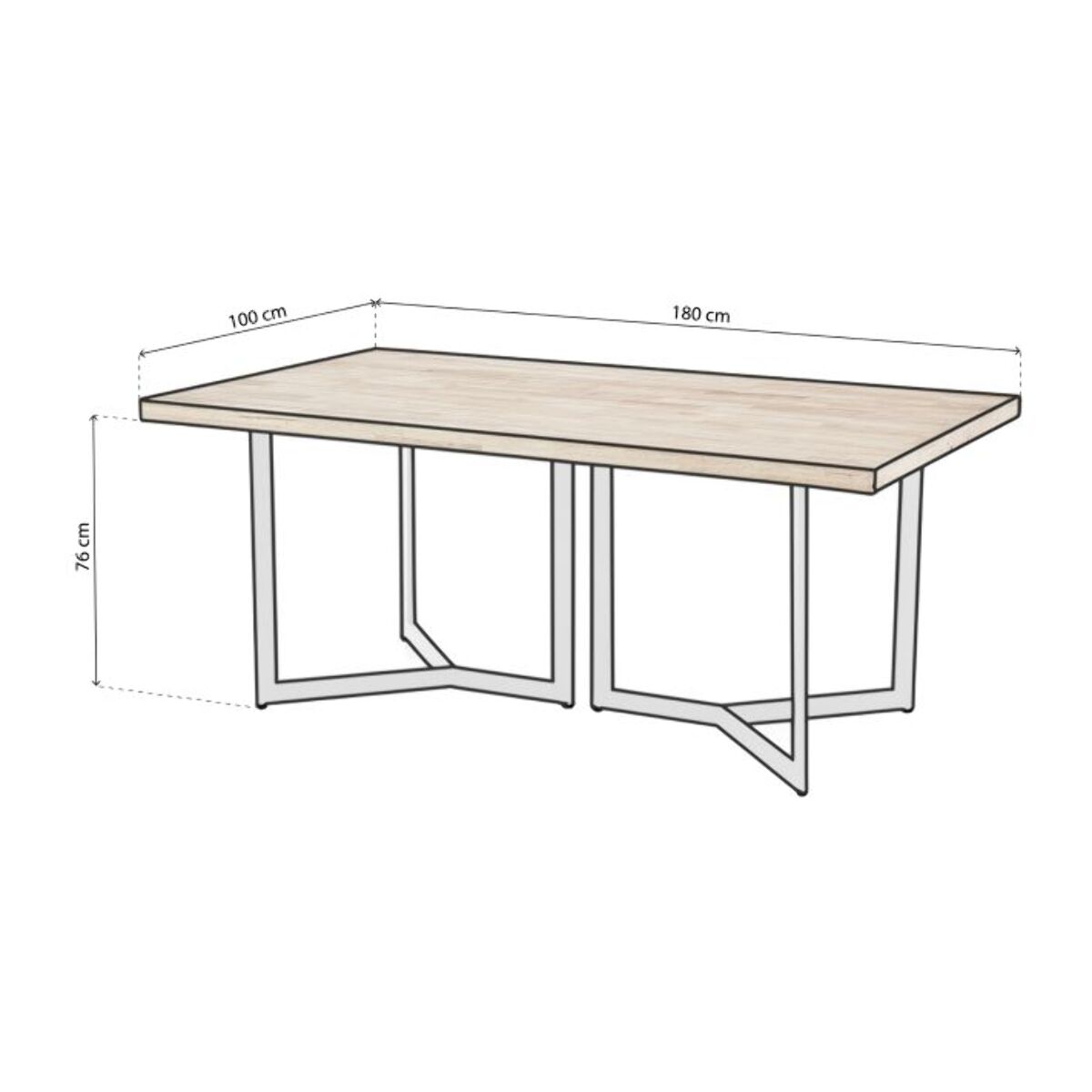 Mesa de comedor Jokul 180 Blanco - Roble