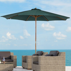 Sombrilla para Playa de Poliéster Madera 2,45x3m Verde