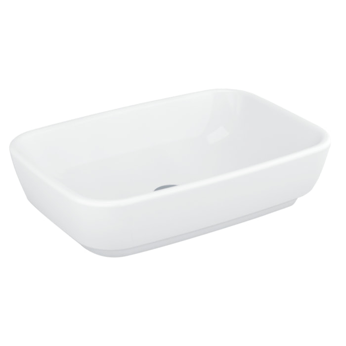 VitrA Shift vasque à poser 55x37,5 cm en céramique blanche, sans trou de robinetterie, sans trop-plein (4399-003-0016)