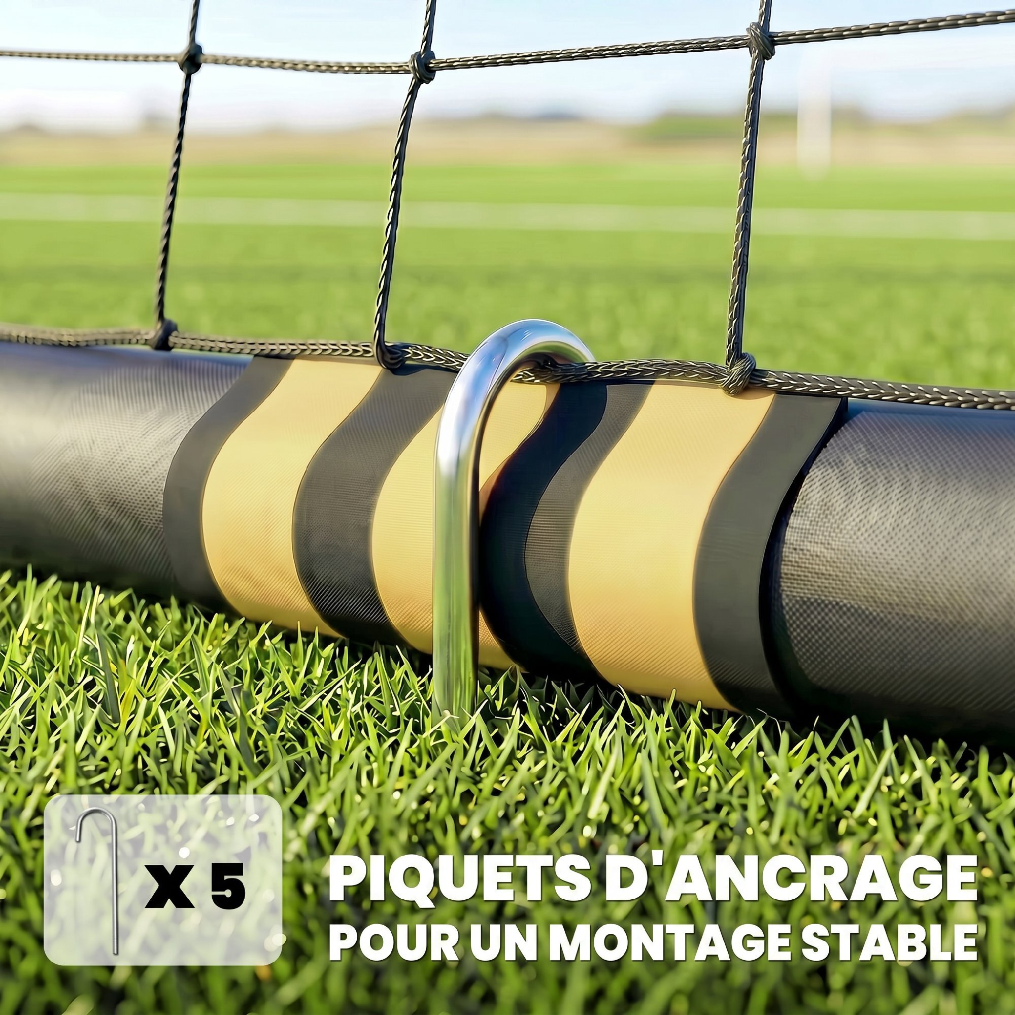 But de football - cage de foot - but futsal dim. 1,8L x 1,2H m - châssis métal moussé