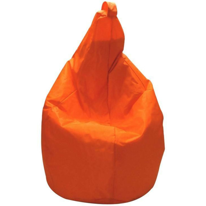 Pouf Angillina, Poltrona multiuso, Poltroncina sacco, Pouf poggiapiedi, Made in Italy, 80x80 h120 cm, Arancione