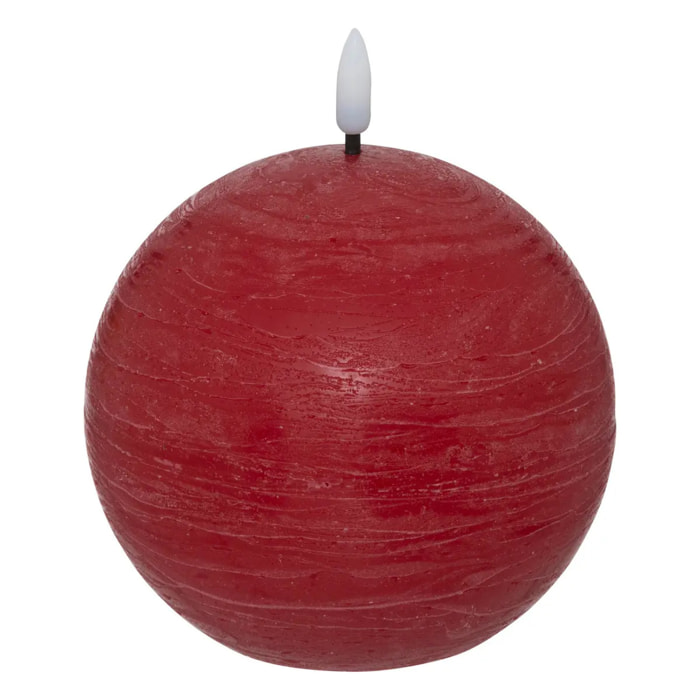 Bougie boule LED Molia D.8cm rouge