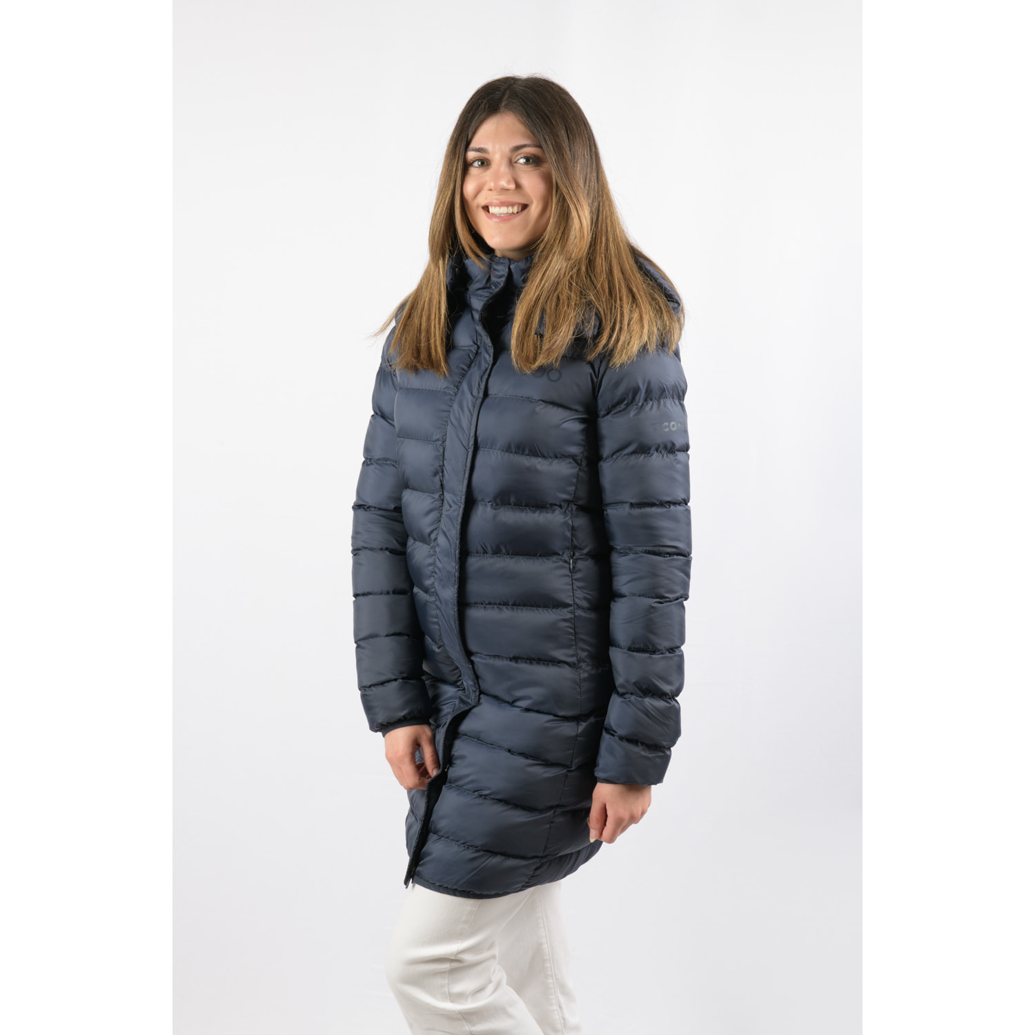 Chaqueta Munich Long Jacket marca ECOON - Azul oscuro