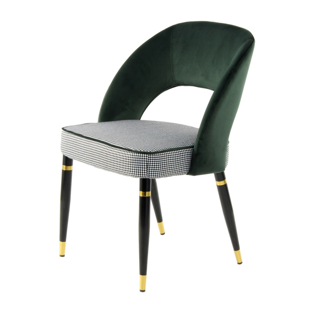 Set 2 sedie Courtney 500 in velluto verde e oro