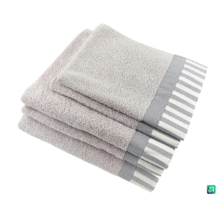 Set Spugna AMALFI 5 Pezzi: 2 Viso+2 Ospite + 1 Telo Bagno - 450 gr/m² - 100% Puro Cotone