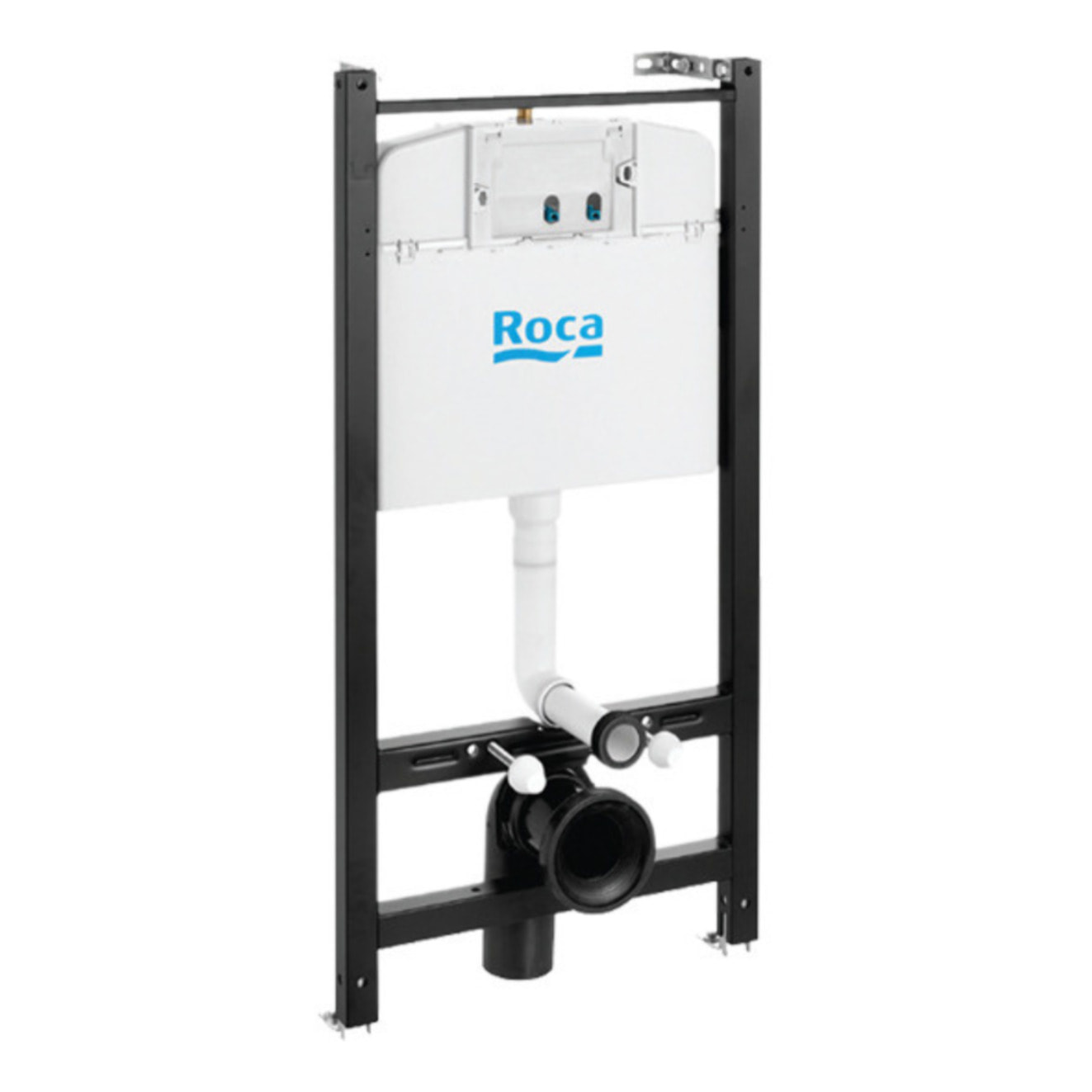 Pack WC bâti-support + WC suspendu sans bride Ceramia + abattant SoftClose + plaque blanche (ROCACETOR1DE)