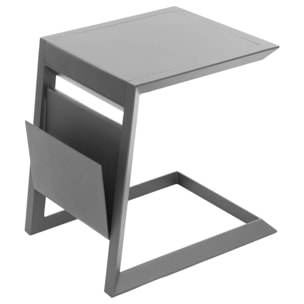 Table d'appoint de jardin carrée "Allure" graphite 55x45x55cm en aluminium traité époxy