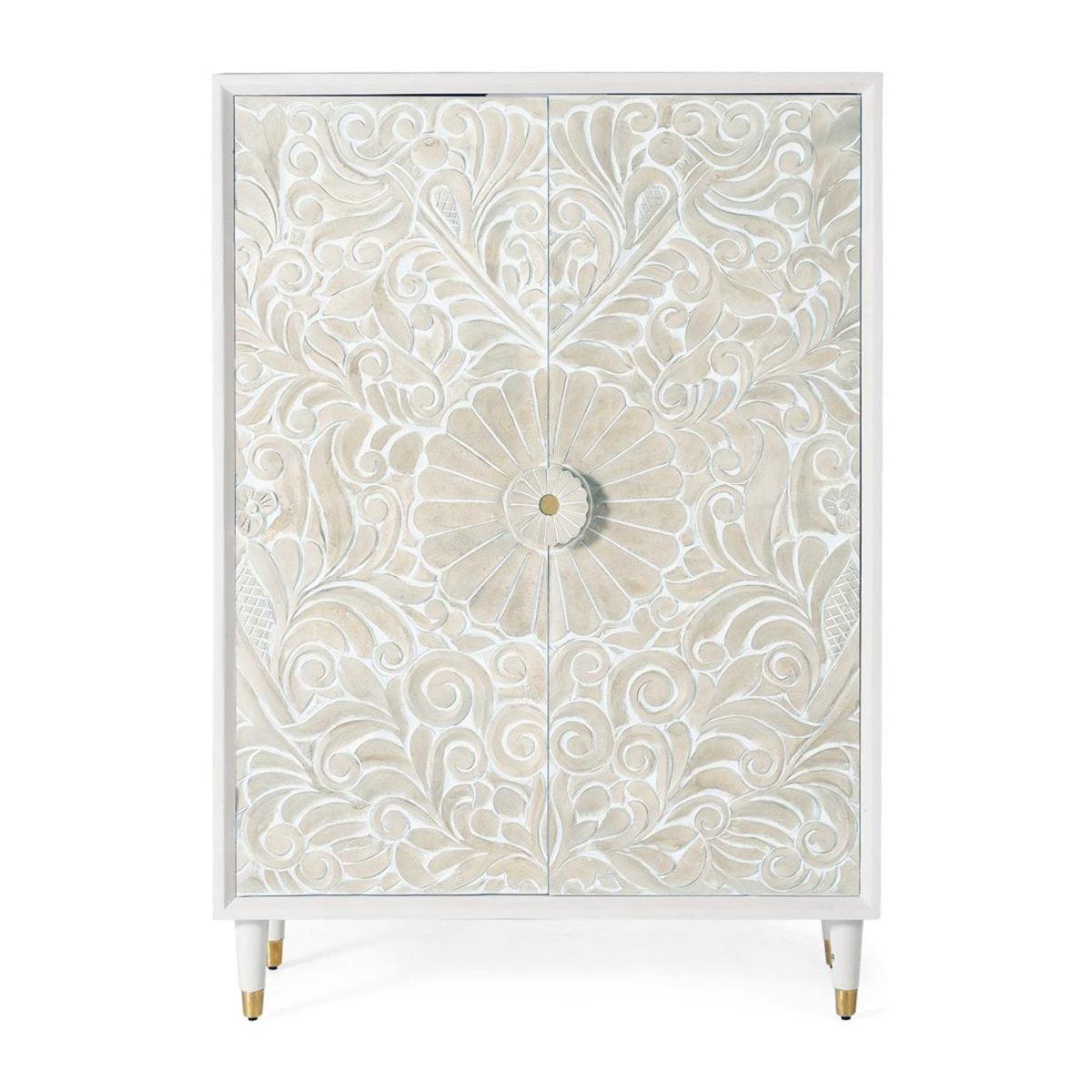 Armario de Madera de Mango 100 Cm Estilo Mediterráneo Moderno