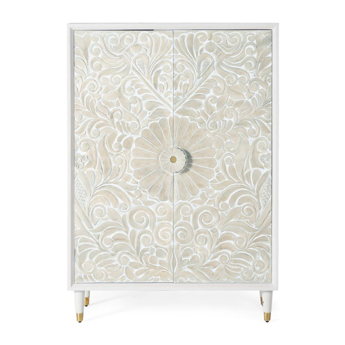 Armario de Madera de Mango 100 Cm Estilo Mediterráneo Moderno