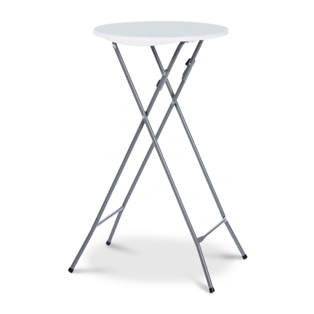Tables hautes de réception pliantes 105cm + housses blanches - lot de 2
