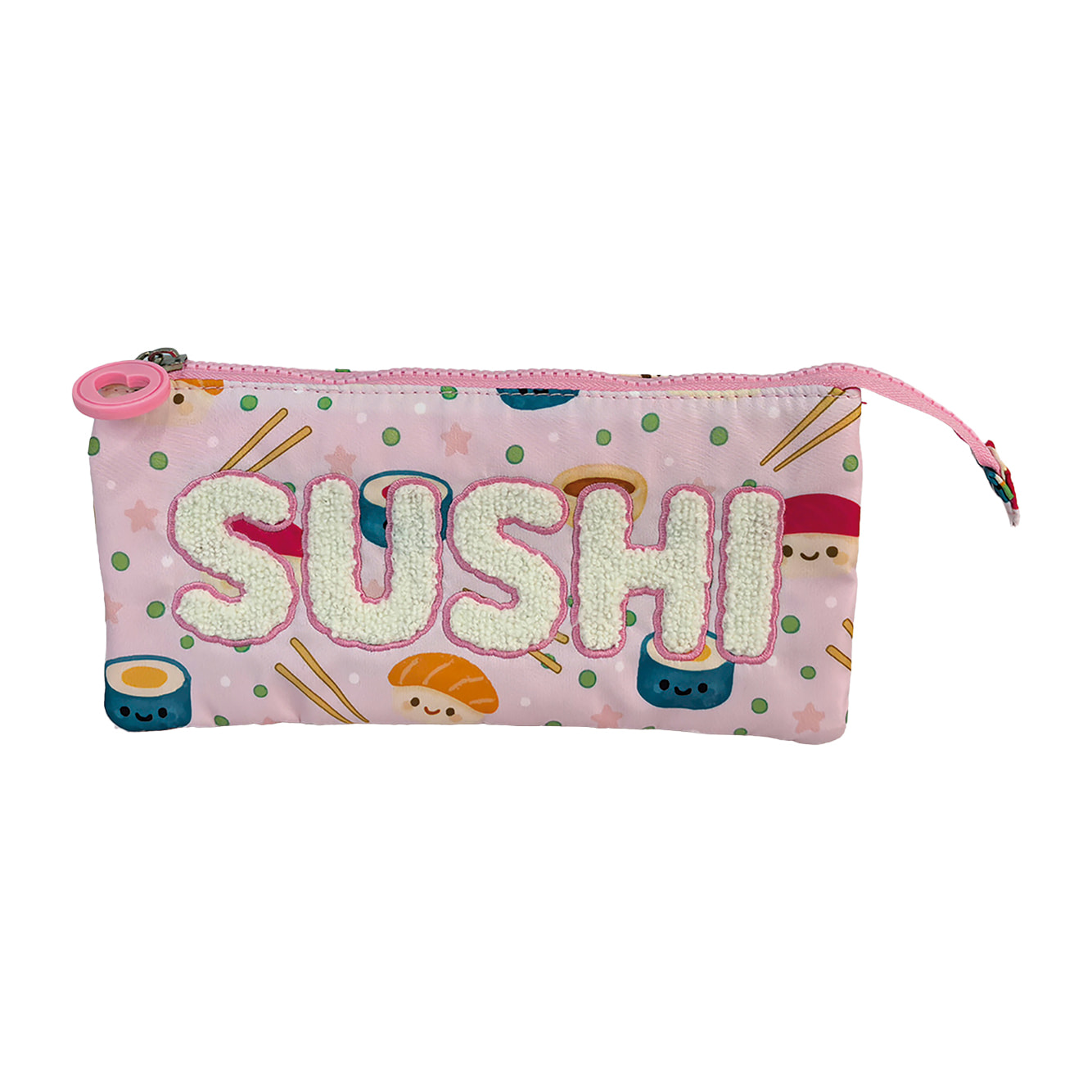 Estuche Triple Blin Blin Sushi. Interior totalmente forrado. Detalle de logo en goma.