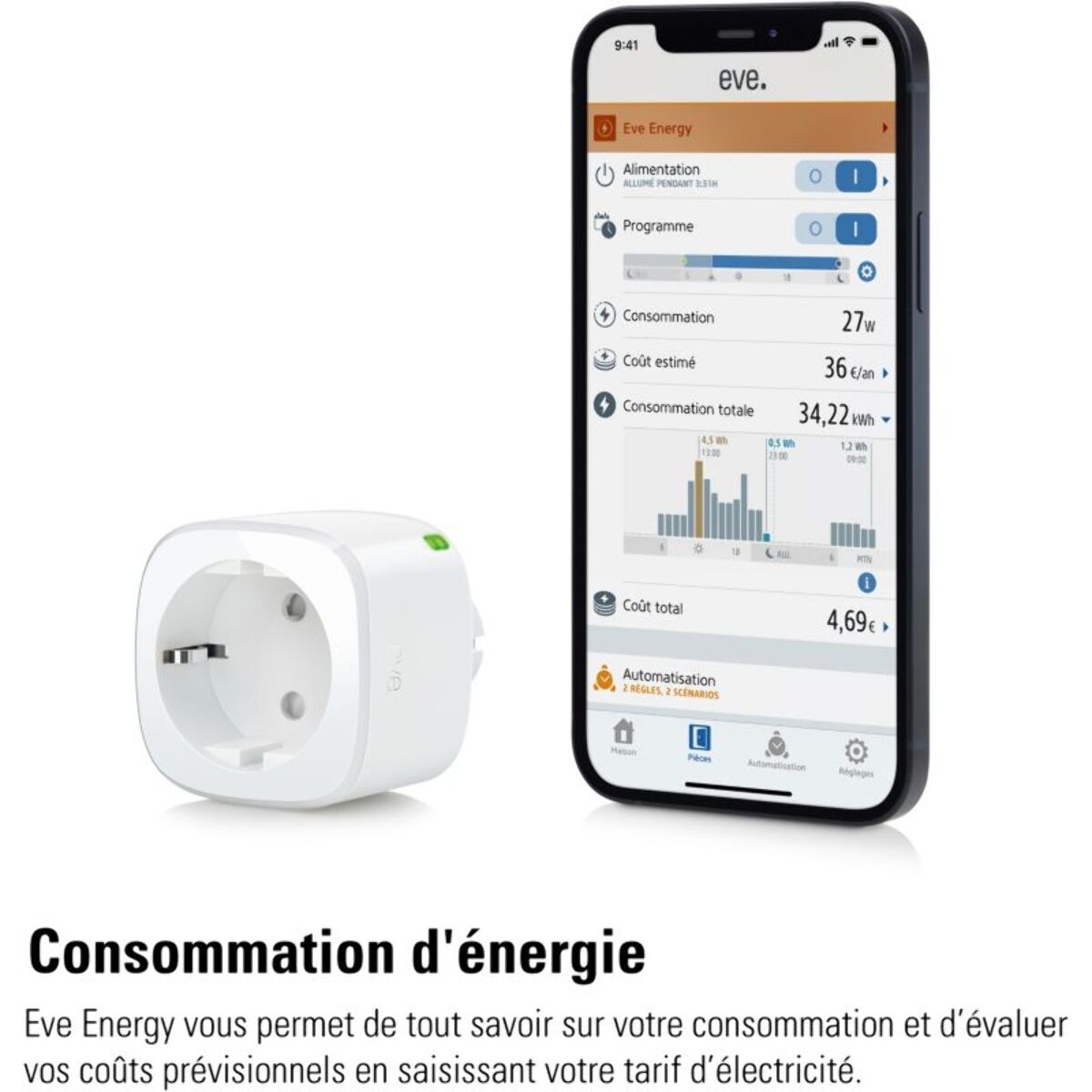 Prise connectée EVE Energy (Matter)- Lot de 2