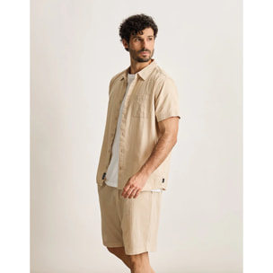 Camisa Manga Corta Beige - Buzzed
