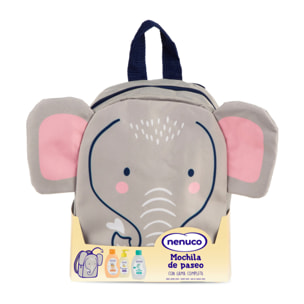 Nenuco Pack Bebé Mochila de Paseo Elefante, con Colonia, Jabón, Champú y Leche Hidratante, 4x200ml