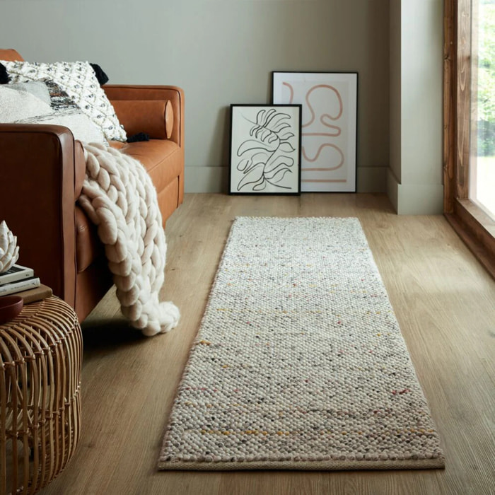 Tapis laine bouclée de couloir MINERALS Noir