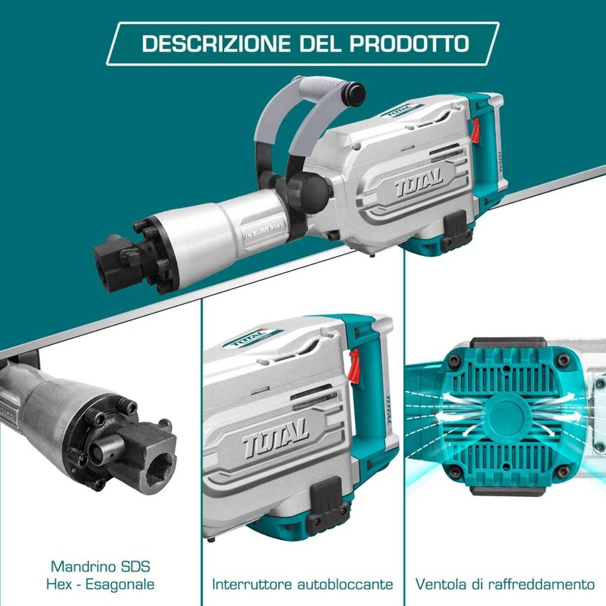 Martello Demolitore 1700W 50J - SDS Hex