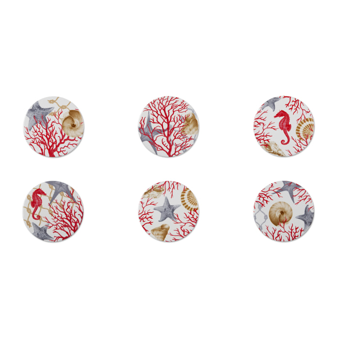 Set 6 sottobicchieri Excelsa – Coral, Dolomite Multicolore