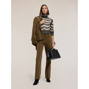Motivi - Pantaloni flare in velluto a coste - Verde militare