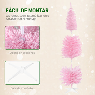 Árbol de Navidad 180 cm Árbol de Navidad Artificial Grande con 390 Puntas de Rama Decoración Navideña para Interiores Fácil de Montar Rosa