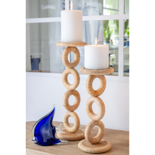 J-Line Chandelier Ring - bois - naturel - large