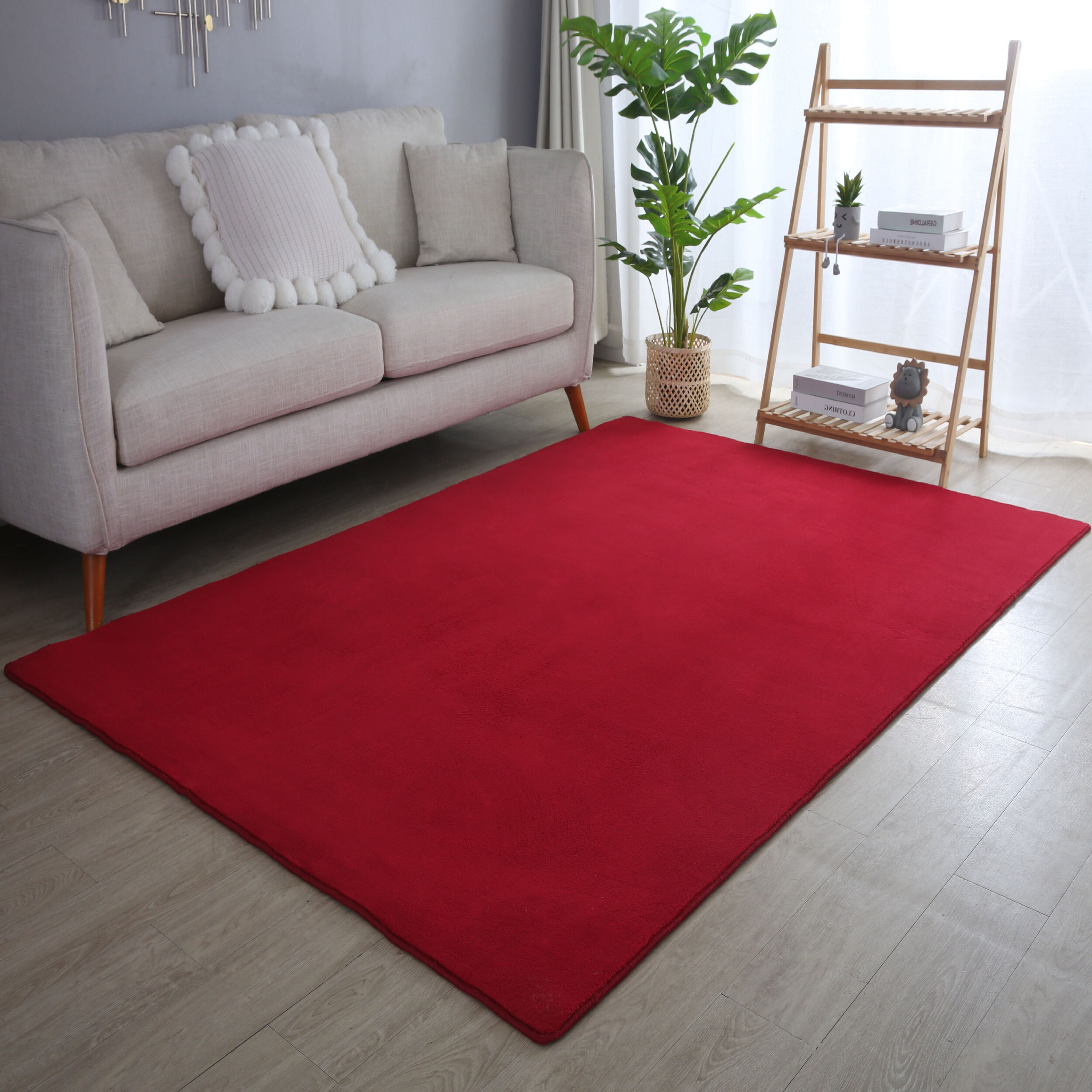 MOSCOU - Tapis uni Rouge