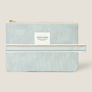 Neceser de algodón cinta decorativa Rachel color azul 100% Algodón