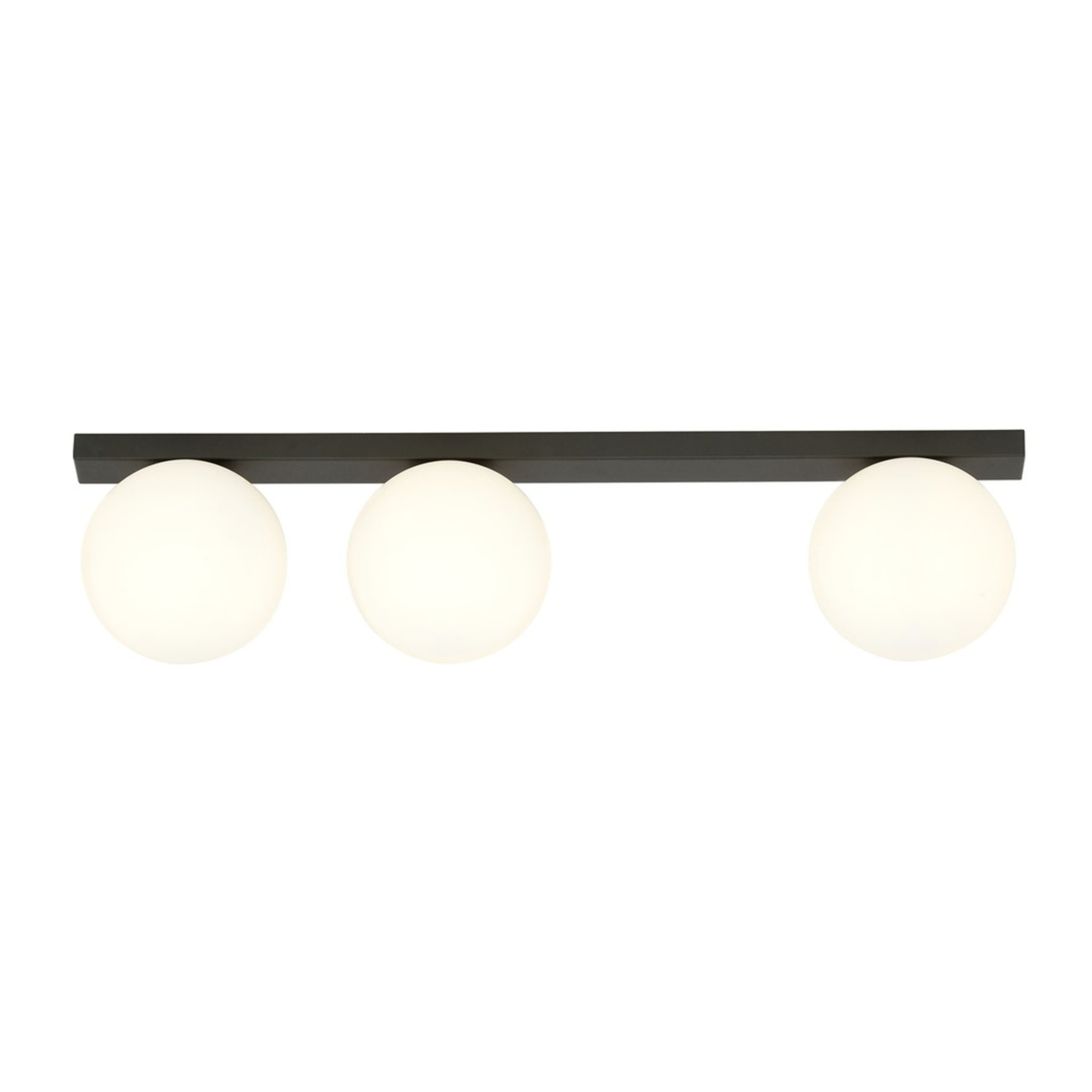Lampada da soffitto FIT in acciaio nero opaco e vetro opalino