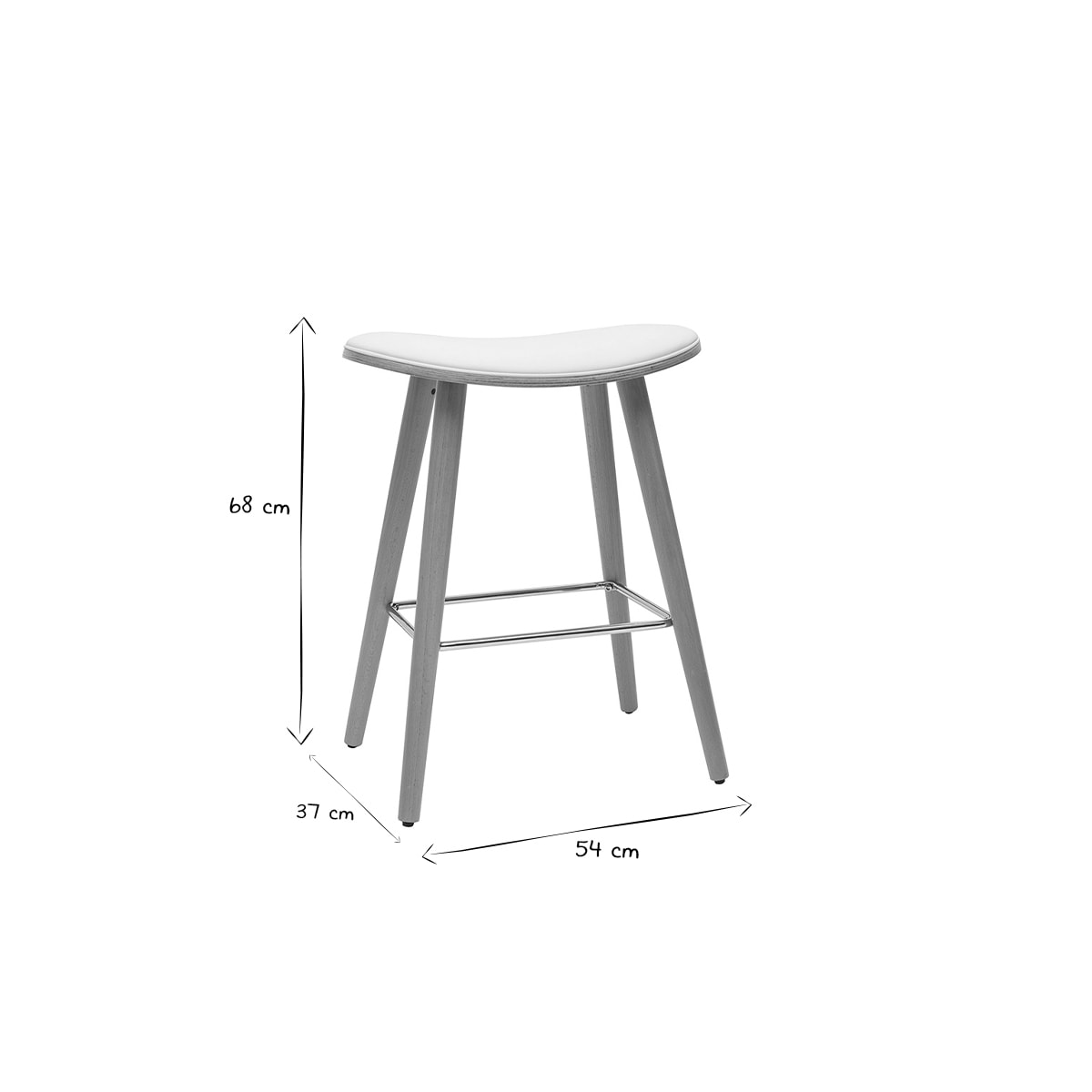 Tabourets de bar bois clair et blanc H65 cm (lot de 2) MEADOW