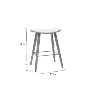 Tabourets de bar bois clair et blanc H65 cm (lot de 2) MEADOW