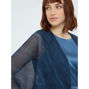 Fiorella Rubino - Cubre hombros en plisado lurex - Azul
