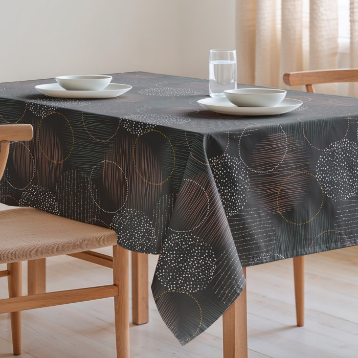 Mantel estampado antimanchas NAROA ANTRACITA