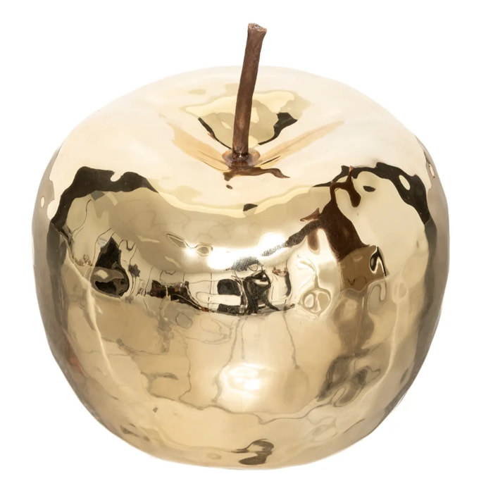 Pomme déco - céramique - doré - D12 cm