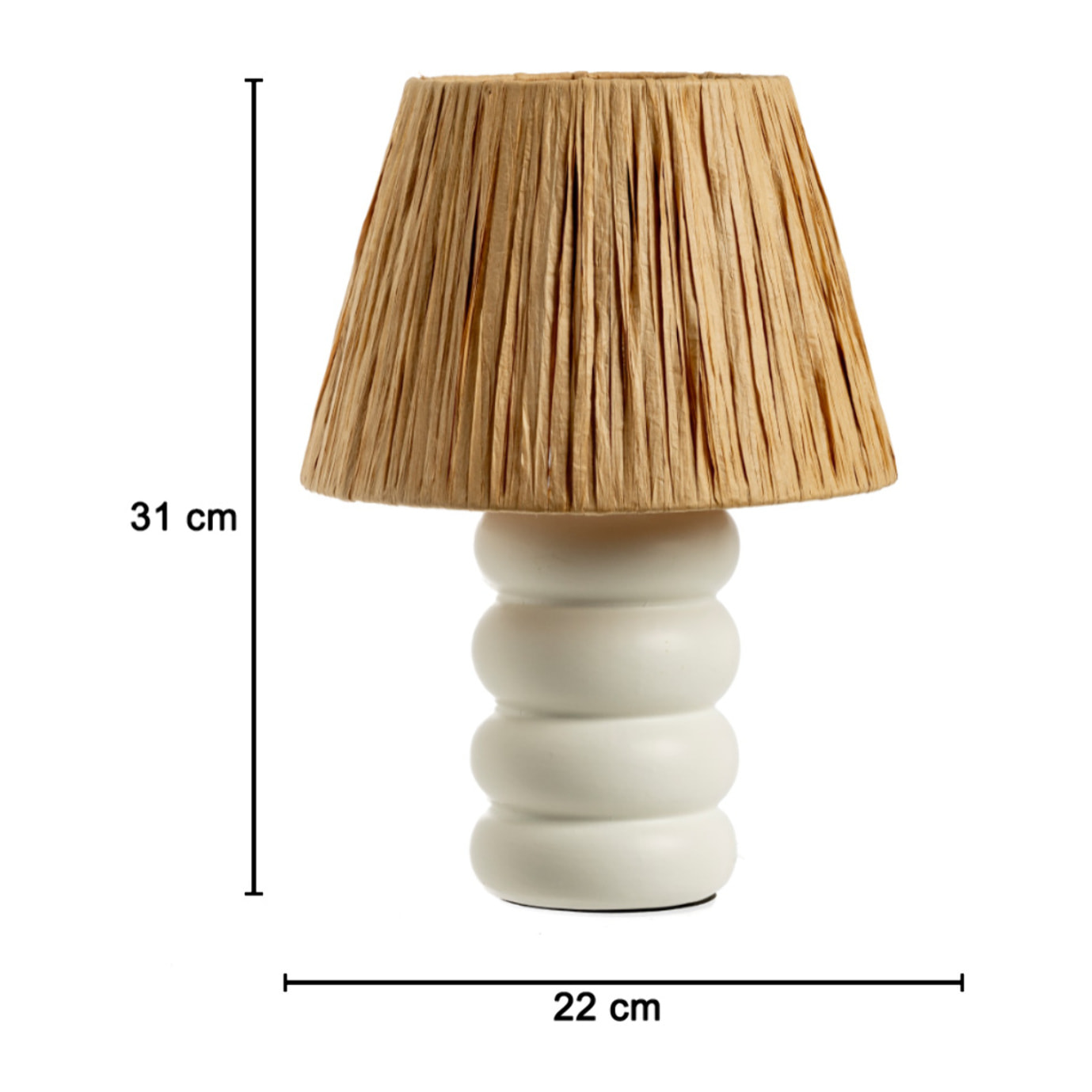 Lampada Da Tavolo Comodino Ricaricabile Accensione On/Off Modello Atene Small Bianco