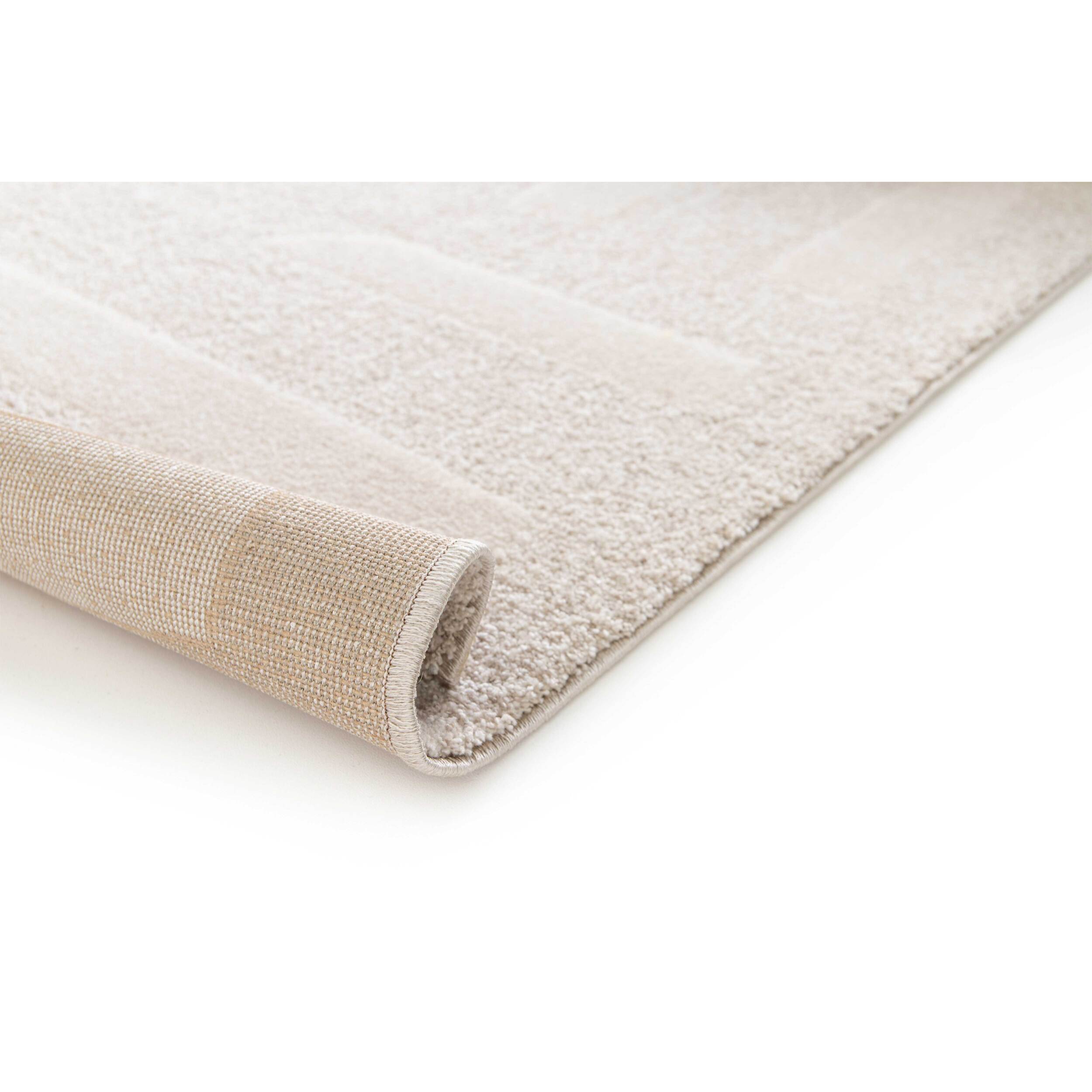 CALEDONIA Alfombra con diseÃ±o a cuadros en beige, varias medidas disponibles.