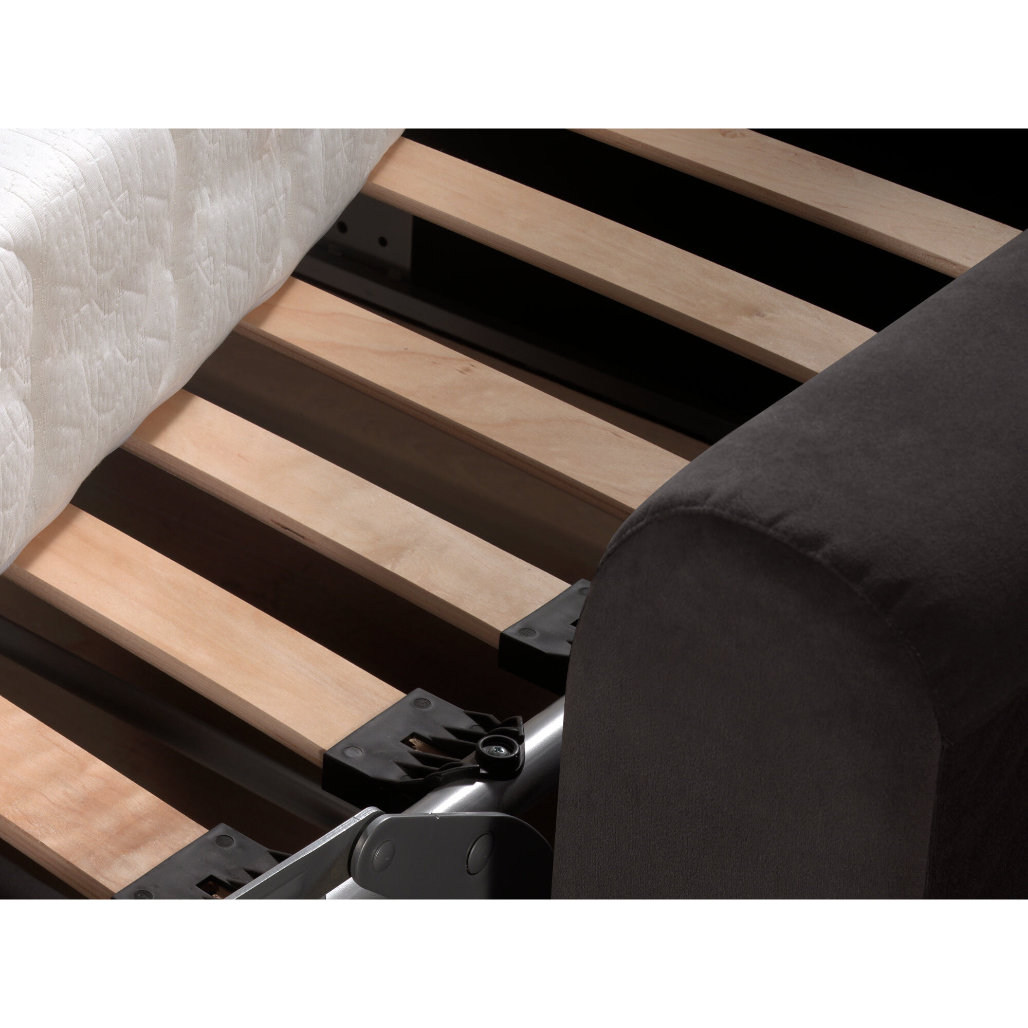 Owen - canapé lit 3 places convertible express couchage quotidien 140 cm matelas 12 cm en velours - Gris foncé