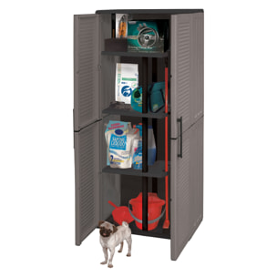 Armario  exterior- interior porta escobas con estantes regulables- Artplast