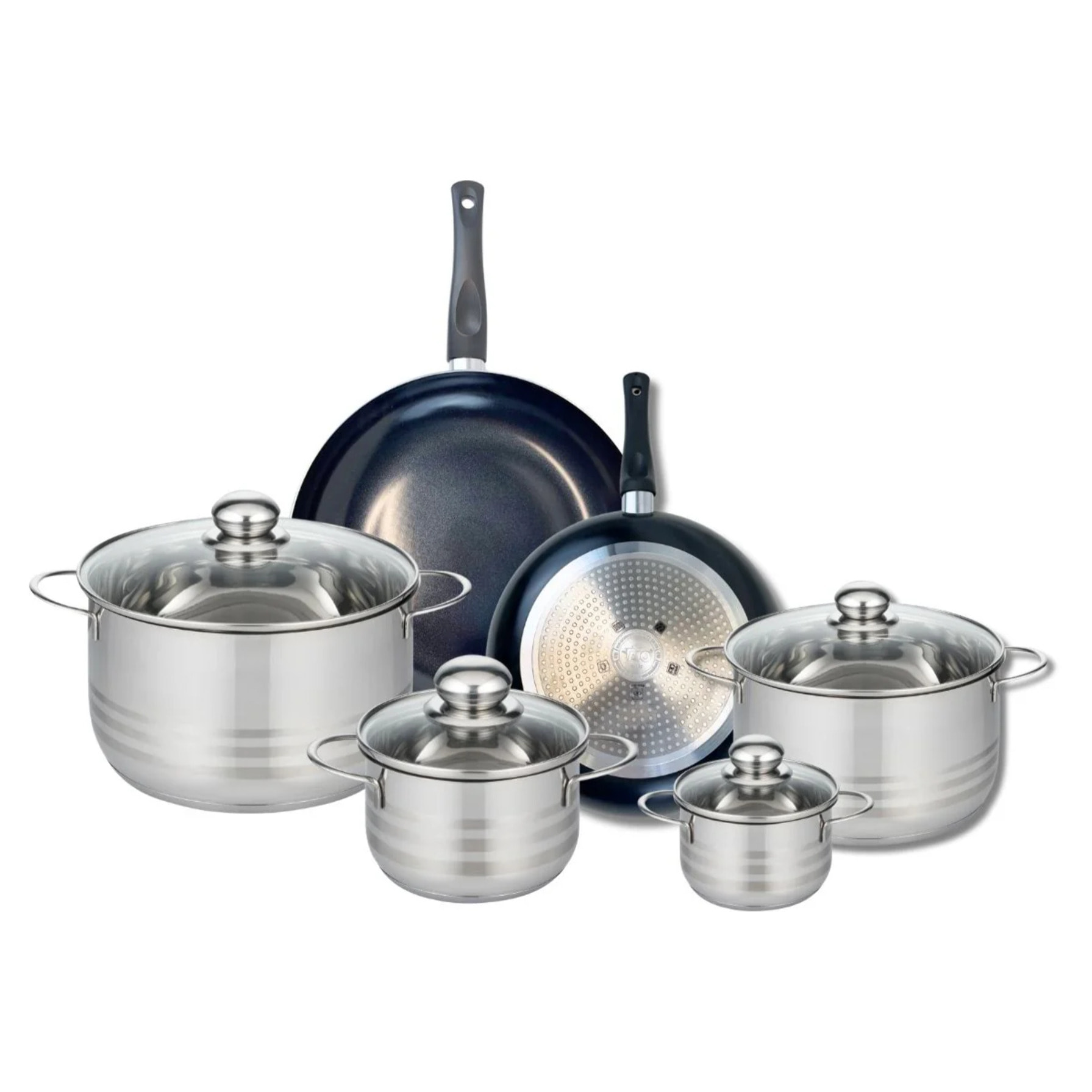 Ensemble de 2 Poêles de cuisson 24 et 28 cm et 4 faitouts 12, 16, 20 et 24 cm Elo Prima Brillant