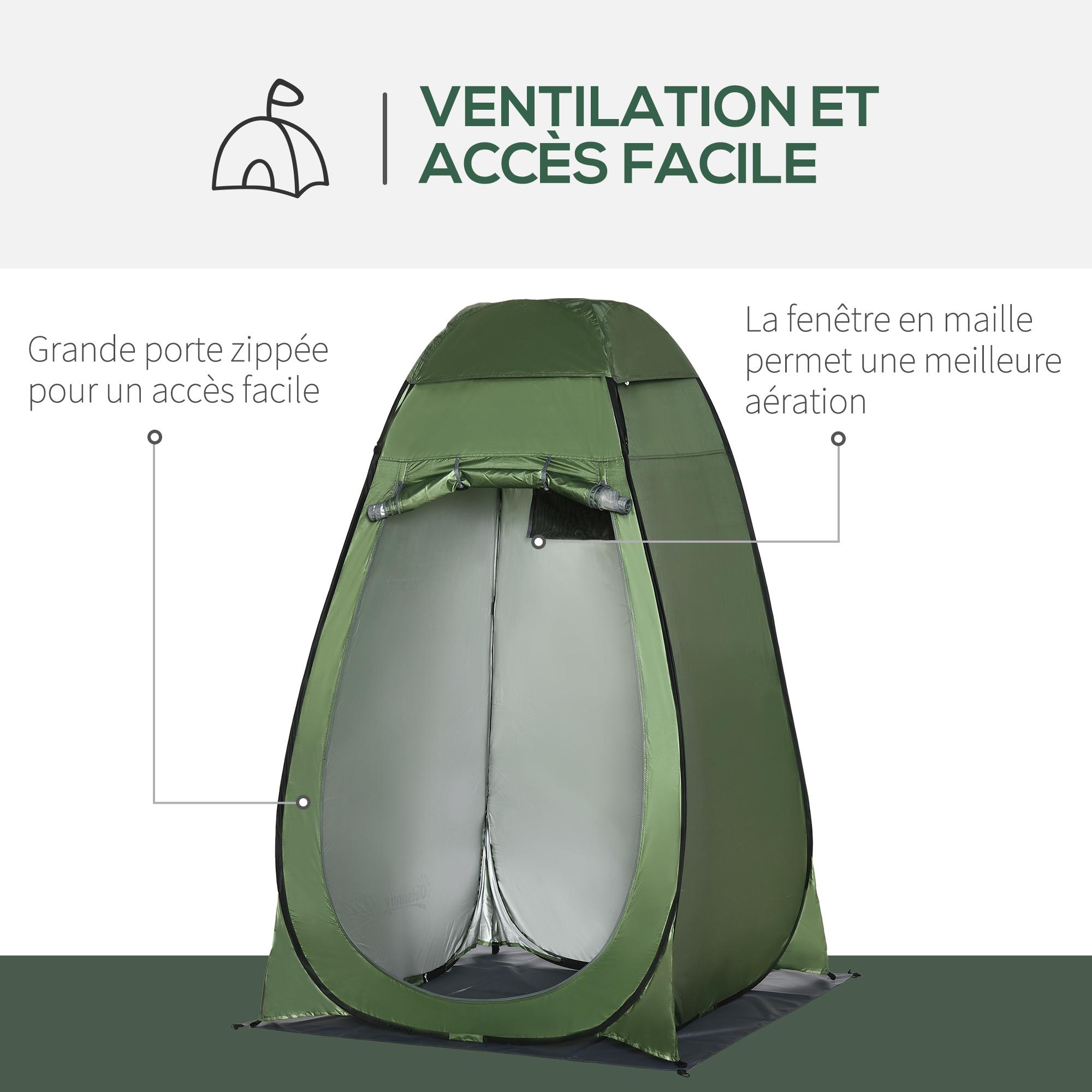 Tente de douche pliable pop-up automatique instantanée cabinet de changement camping polyester vert