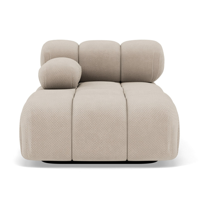 Ruby - module d'assise méridienne gauche en velours texturé - Beige