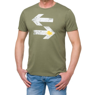 T-shirt in cotone 150 gr Hot Buttered Direction verde militare.