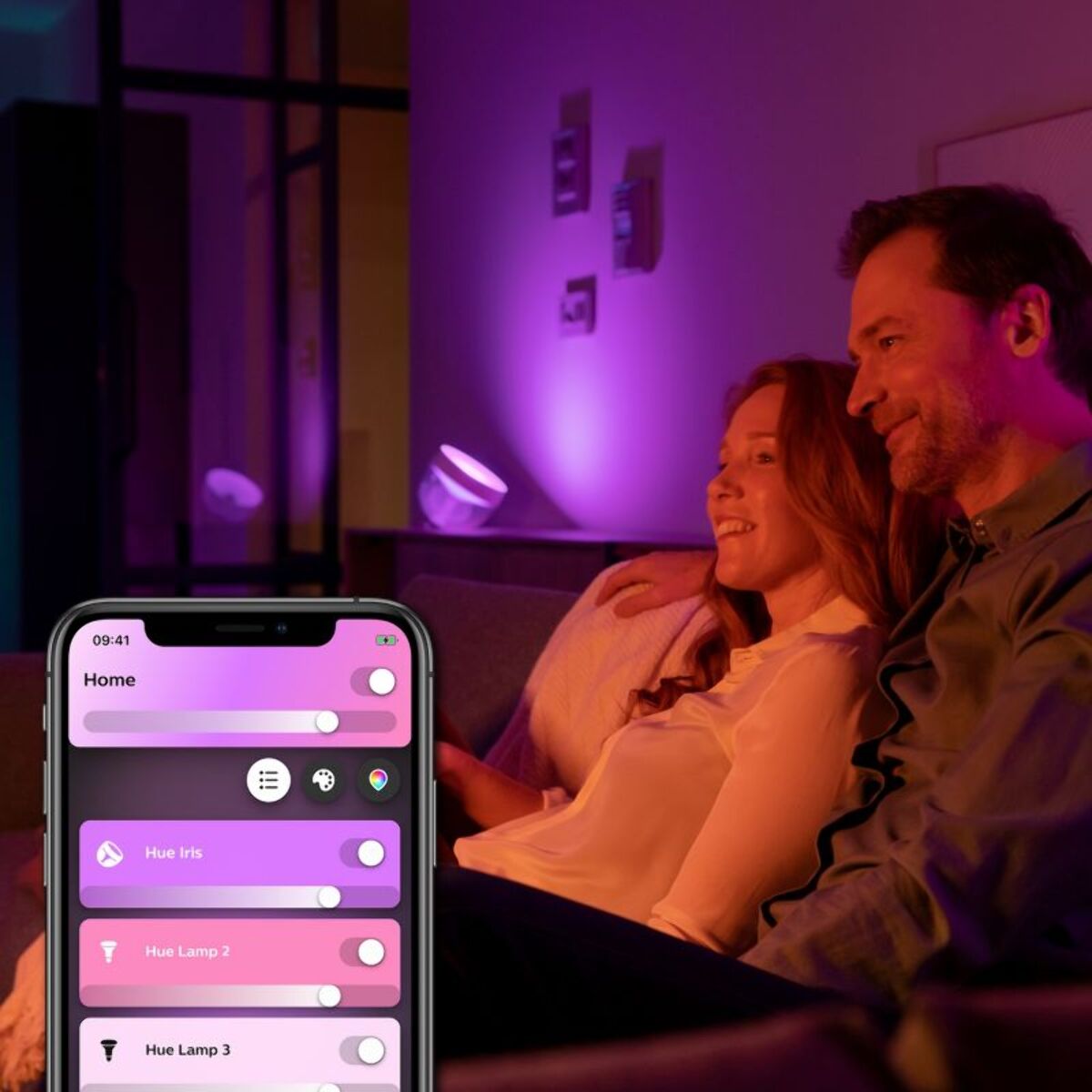 Lampe connectée PHILIPS HUE W&C Iris Noir