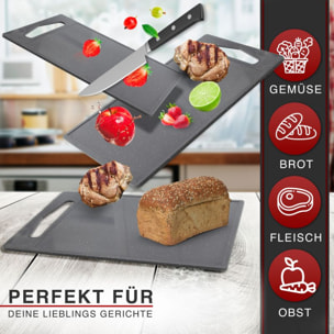 Ensemble 3 planches à découper aspect granit gris Classbach C-SB4012K-GRY