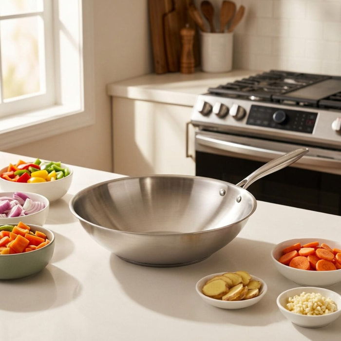Wok en inox 18/10 Triply Fackelmann Vita3