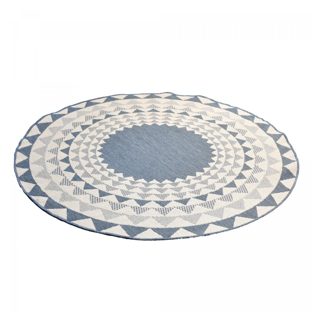 Tapis rond d'extérieur, kilim reversible EX1 C